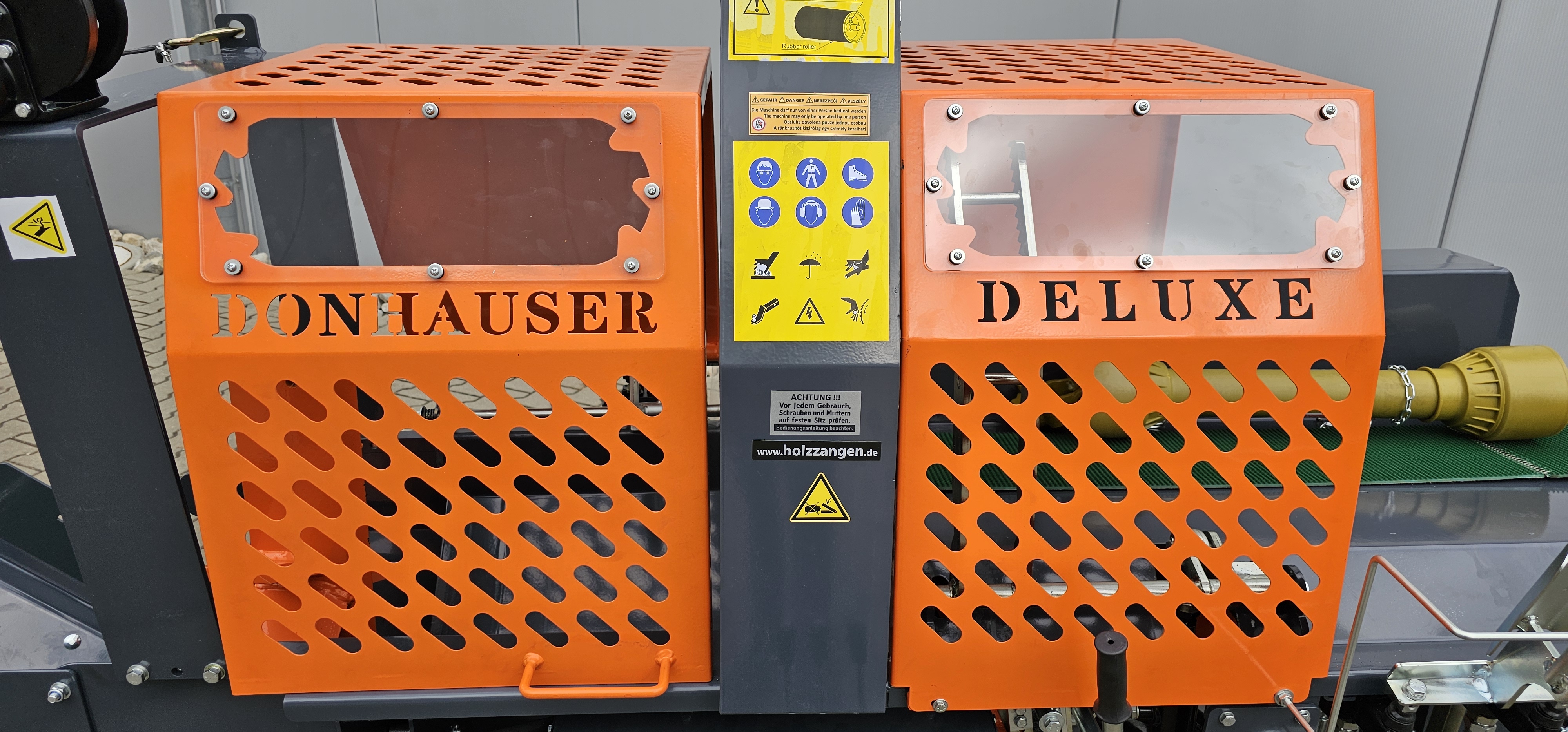 RM7-12 TZA 480 Zapfwellen-Sägespaltautomat Holzspalter mit RM2 Querfördertisch inklusive Schlauchpaket